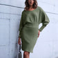 Fitted sweater dress in shiny material
