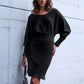 Fitted sweater dress in shiny material