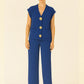 3-gold button short sleeve set