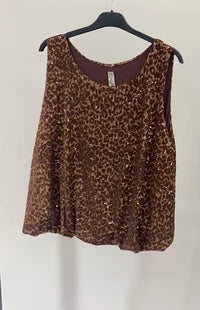 Leopard sequin top with lining