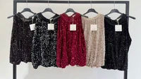 Sequin top with bow at the back