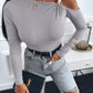 Asymmetrical top with bare shoulder with ring detail
