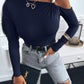 Asymmetrical top with bare shoulder with ring detail