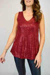 Sequined V-neck top
