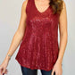 Sequined V-neck top