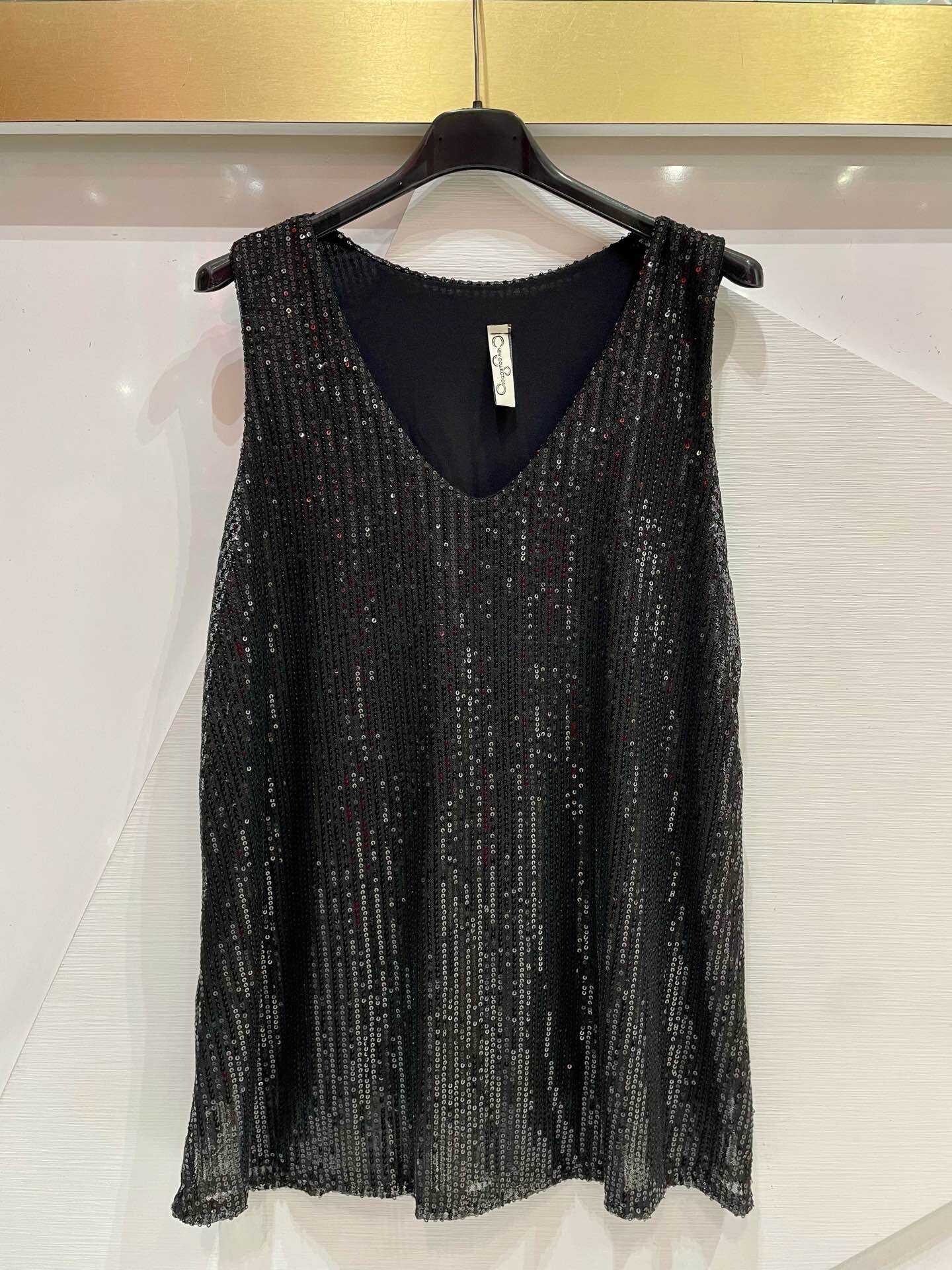 Sequined V-neck top