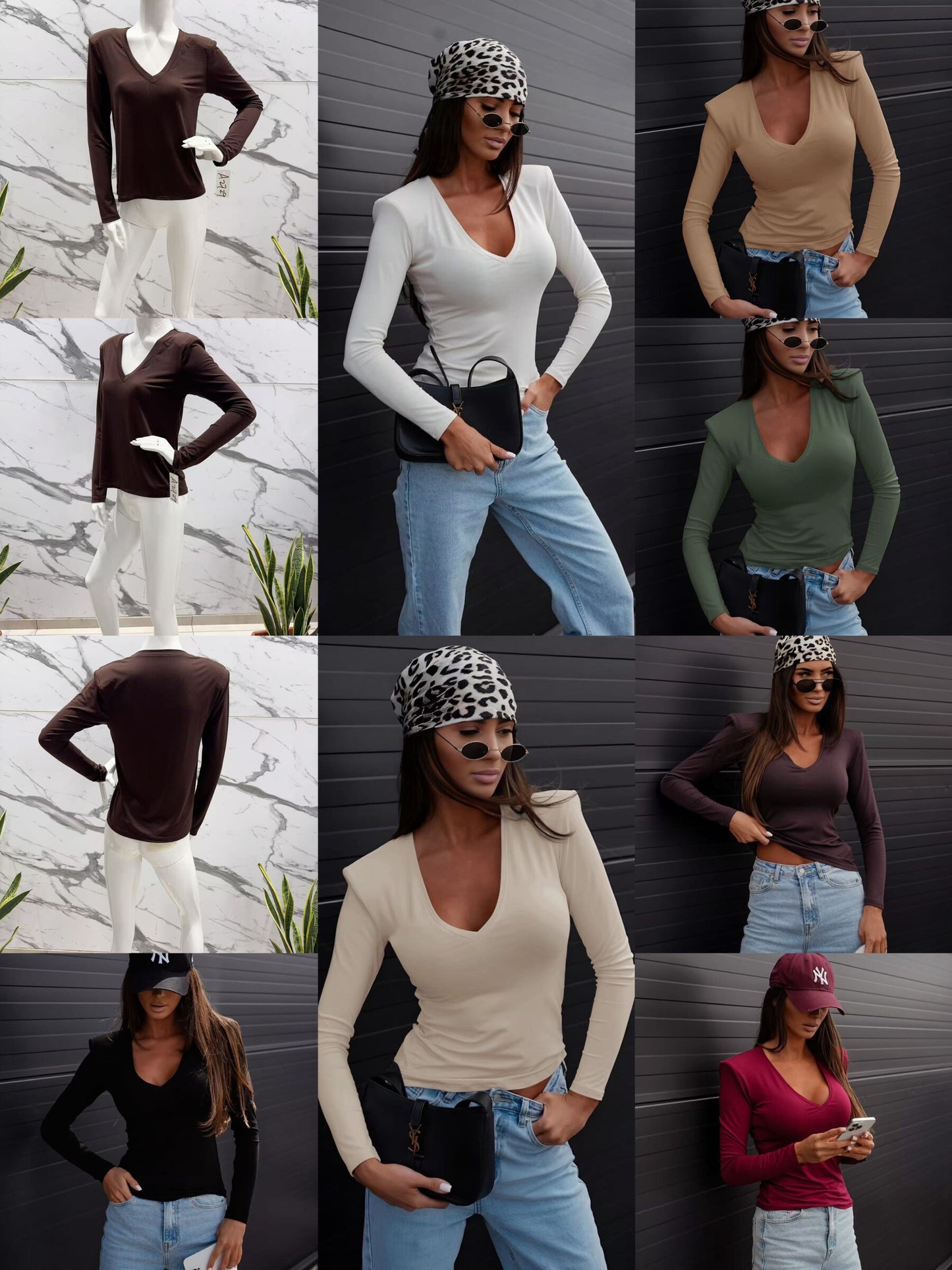 Top V -neck Long sleeves