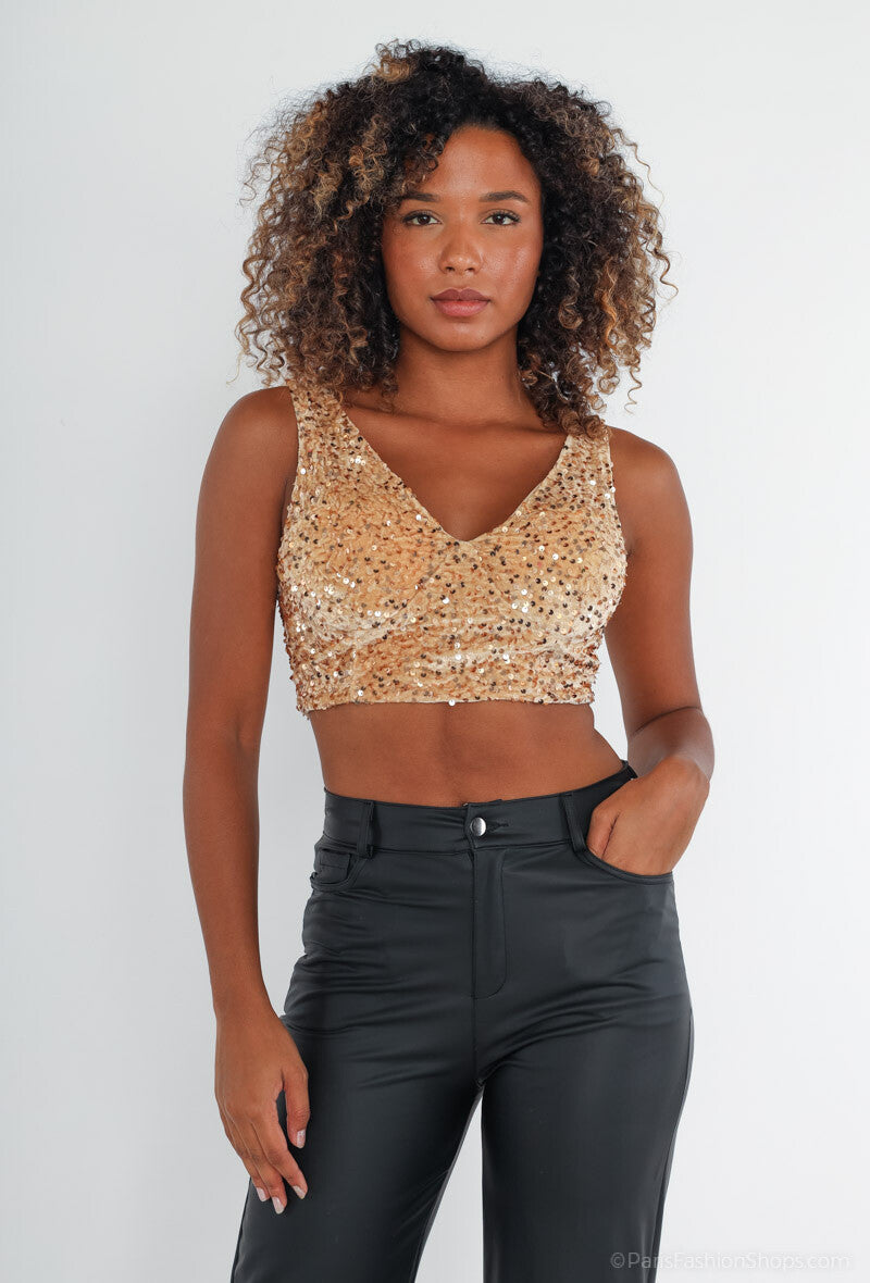 SEQUINED CROP TOP