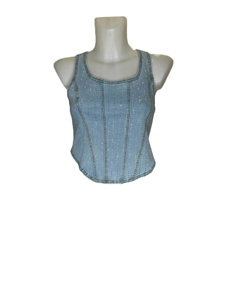 Vertical rhinestone top