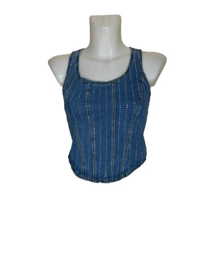 Vertical rhinestone top