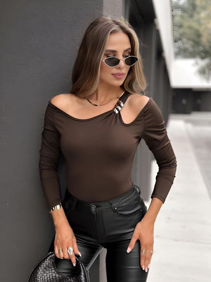 Top sleeve long with detail jewelry