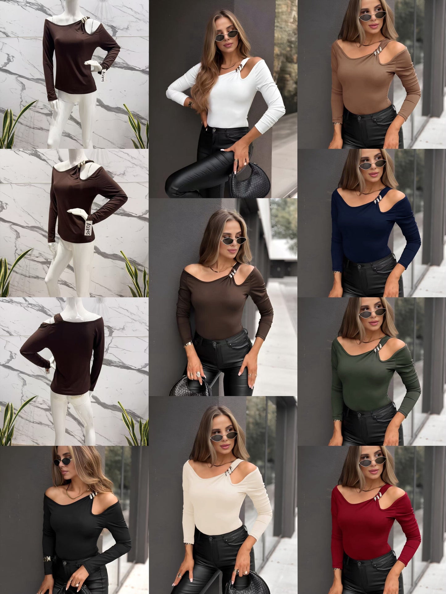 Top sleeve long with detail jewelry