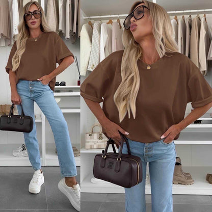 Top oversize short -sleeved