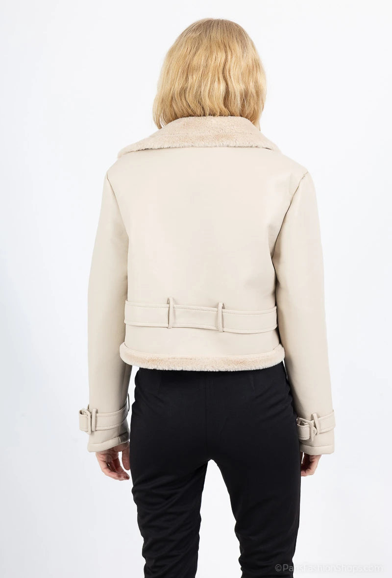Trench Short leatherette Fur