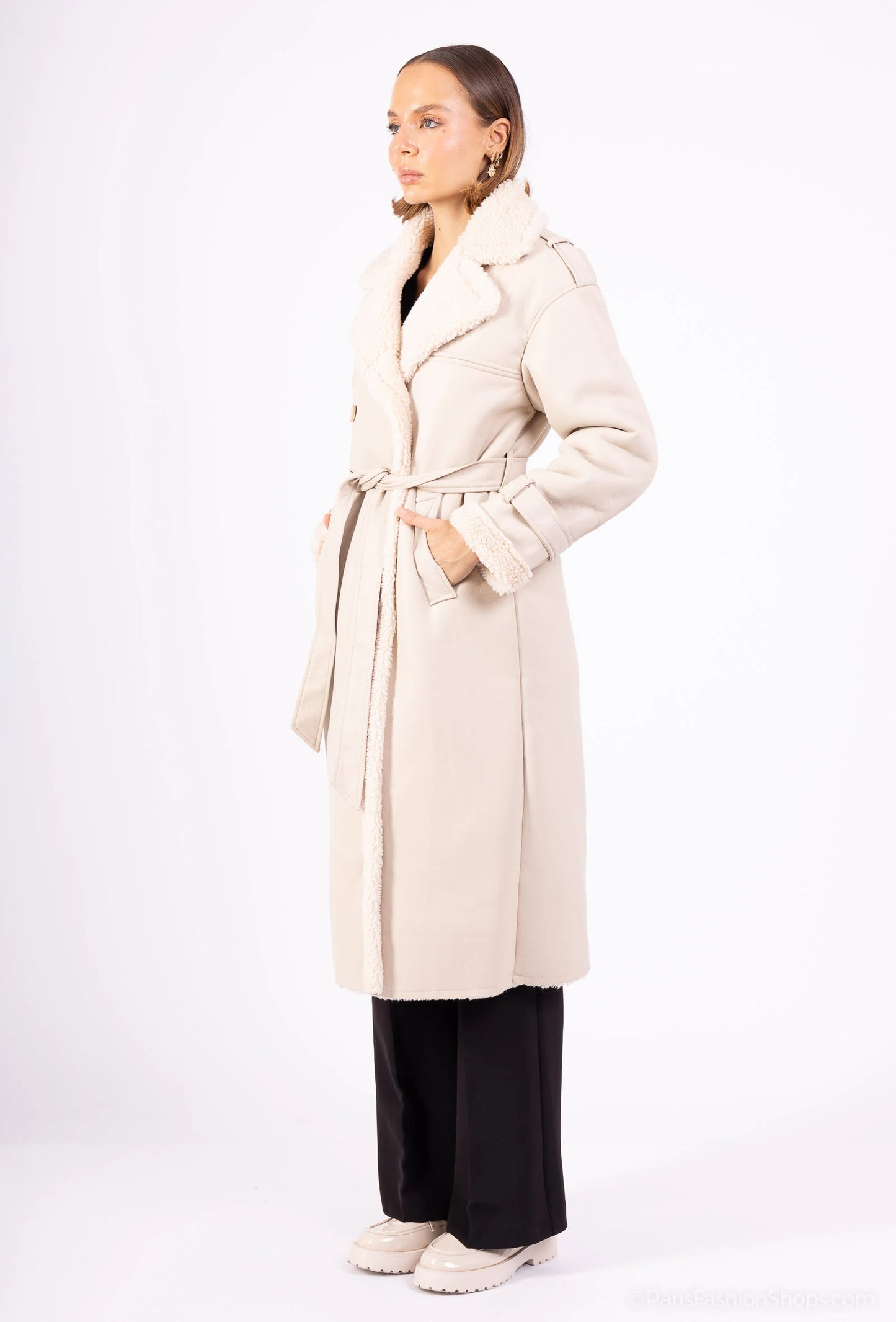 PU Fur Trench