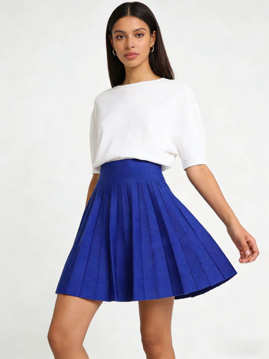 VALENTINA – High-waisted pleated mini skirt