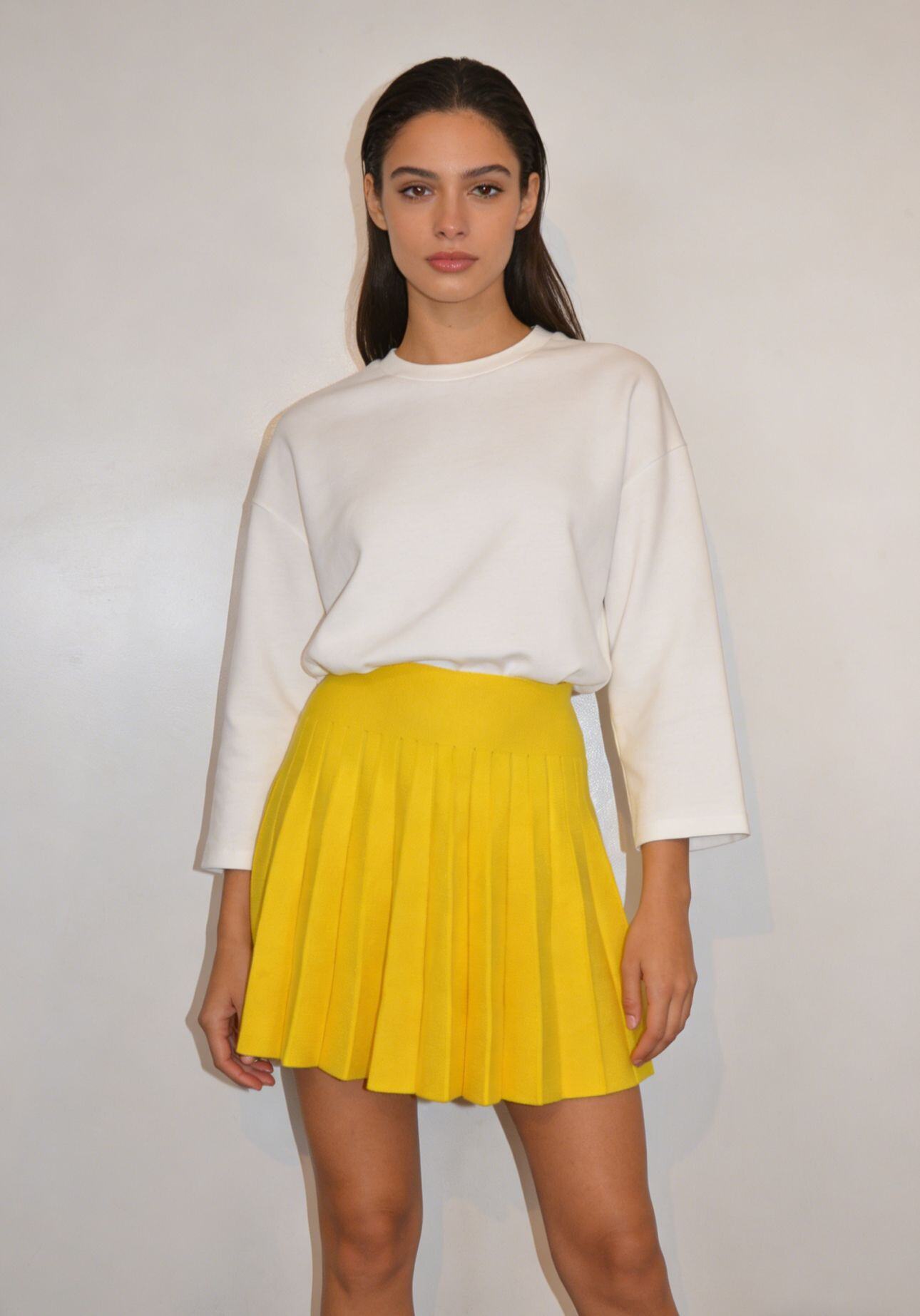 VALENTINA – High-waisted pleated mini skirt