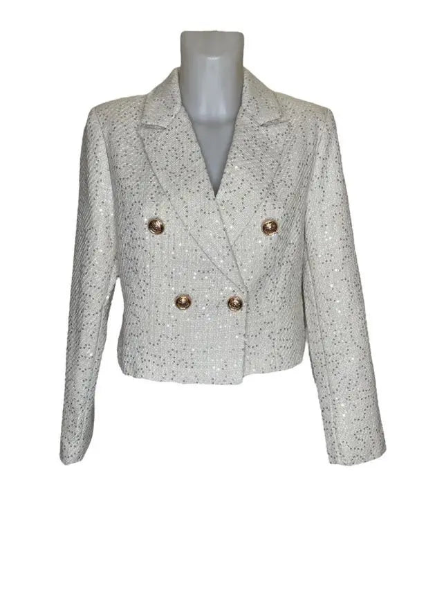 VALENTINA – Short double-breasted tweed jacket