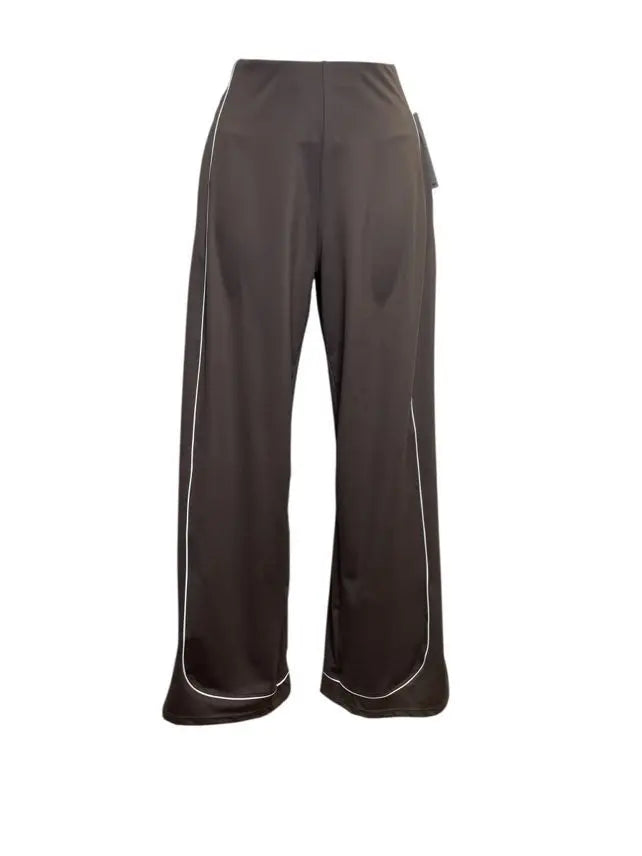 VELENA – Chic sporty fluid pants with contrasting piping