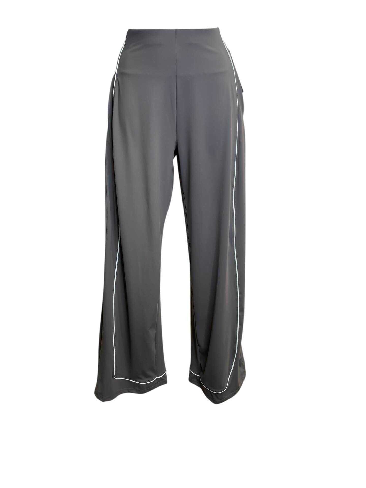 VELENA – Chic sporty fluid pants with contrasting piping