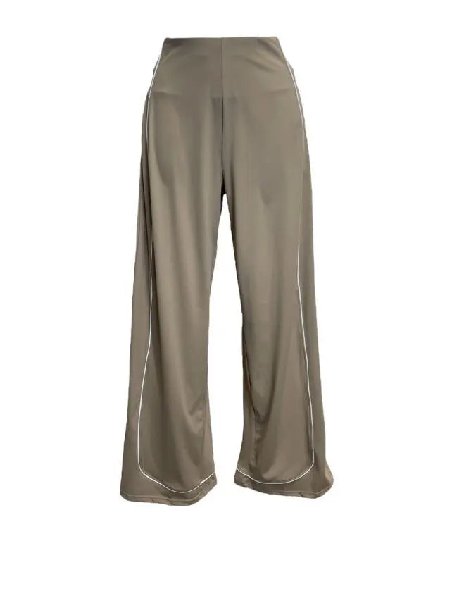 VELENA – Chic sporty fluid pants with contrasting piping