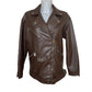 Oversized faux leather belted biker jacket with zips