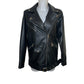 Oversized faux leather belted biker jacket with zips