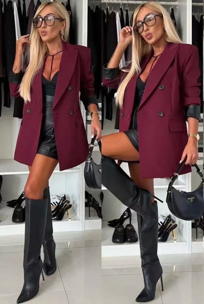 Blazer jacket with mighty reverse lining inside