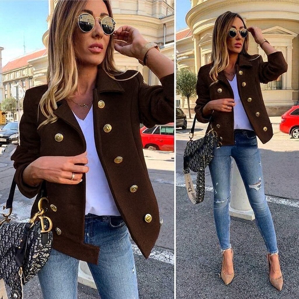 Chic double-breasted blazer jacket