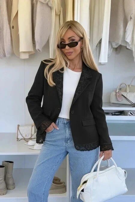 New Blazer jacket with lace detail