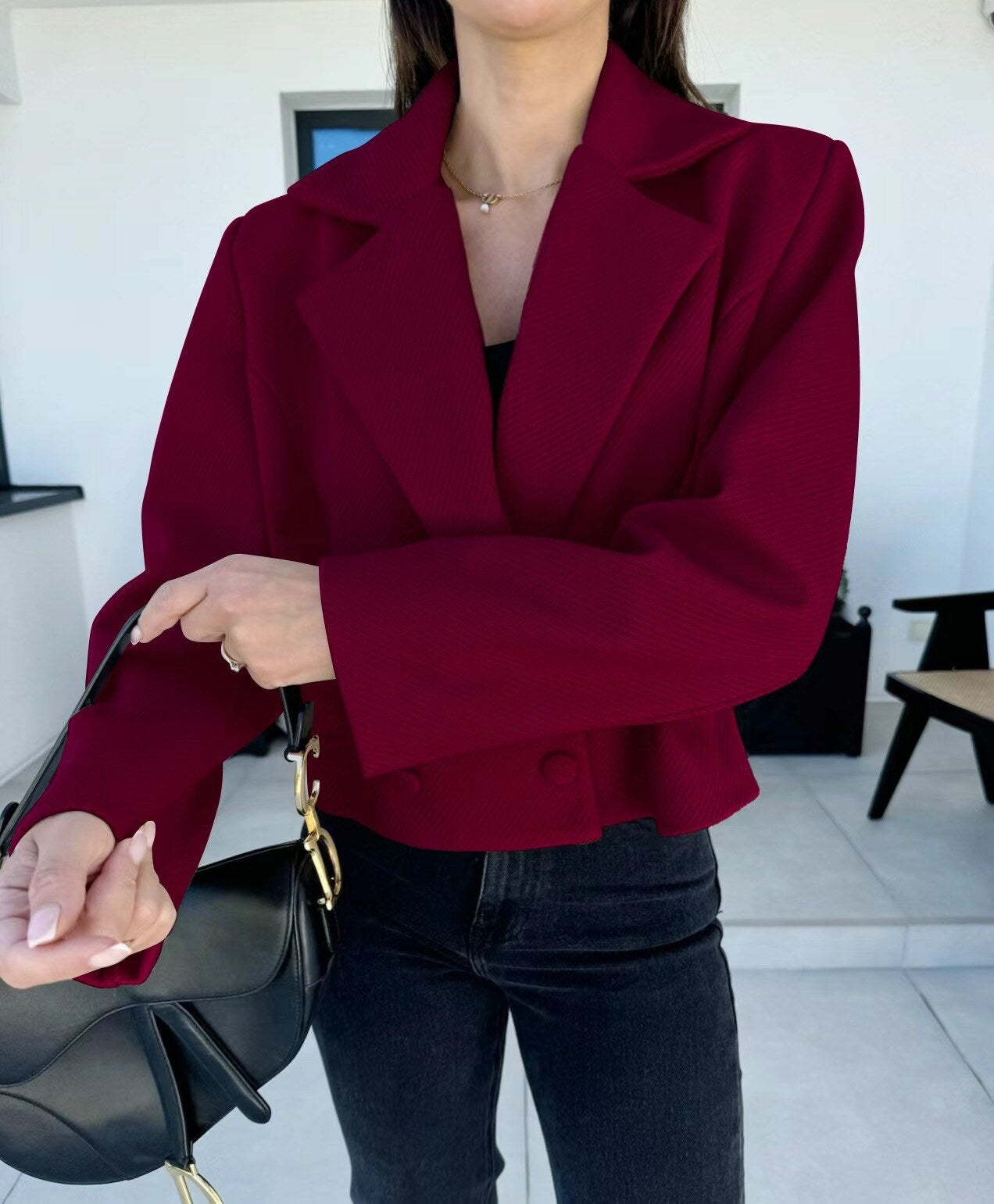 Elegant blazer jacket inside