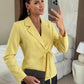 Fluid blazer jacket with bow
