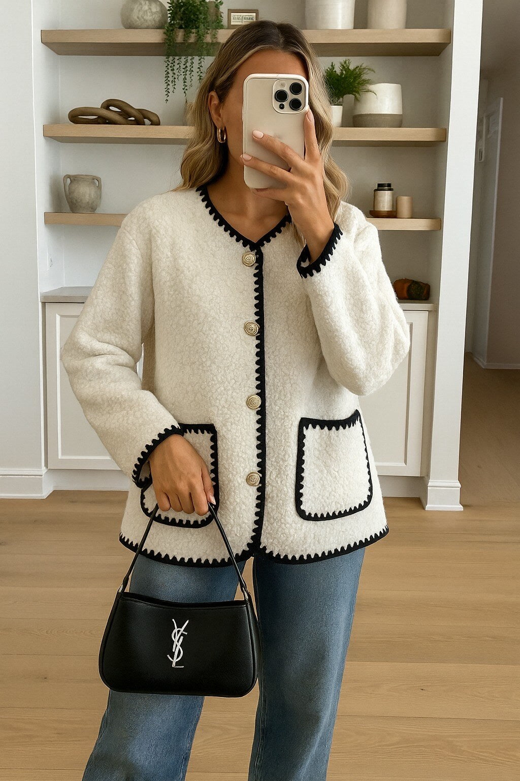 Golden buttons loop jacket