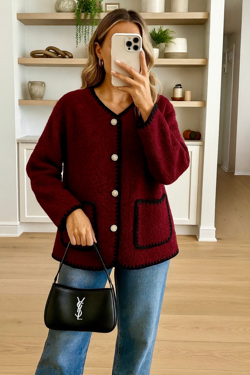 Golden buttons loop jacket