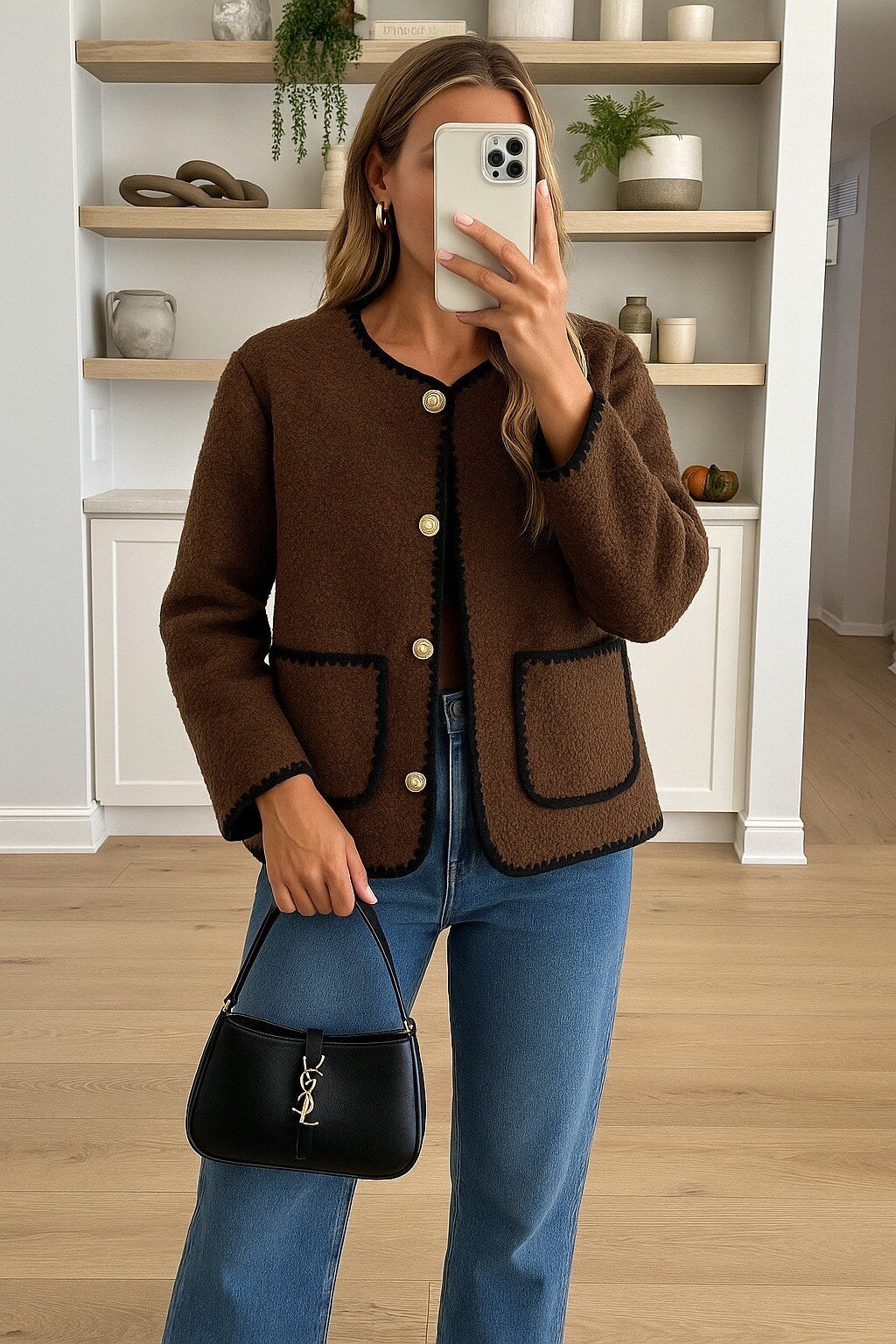 Golden buttons loop jacket