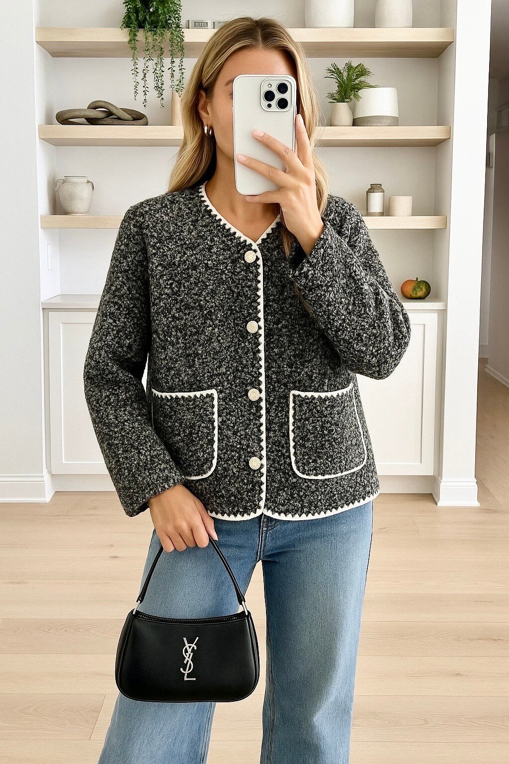 Golden buttons loop jacket