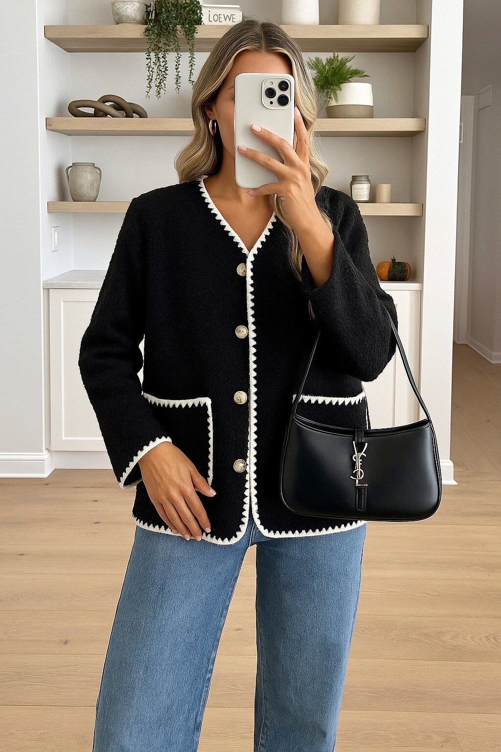Golden buttons loop jacket