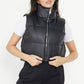 PU Down Puffer Cropped Jacket 1030 Urban Short Sleeveless Jacket