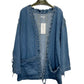 Denim jacket with decorative lacing, trendy relaxed fit