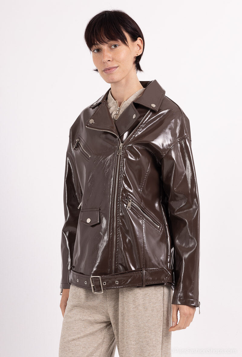 Patent leatherette jacket