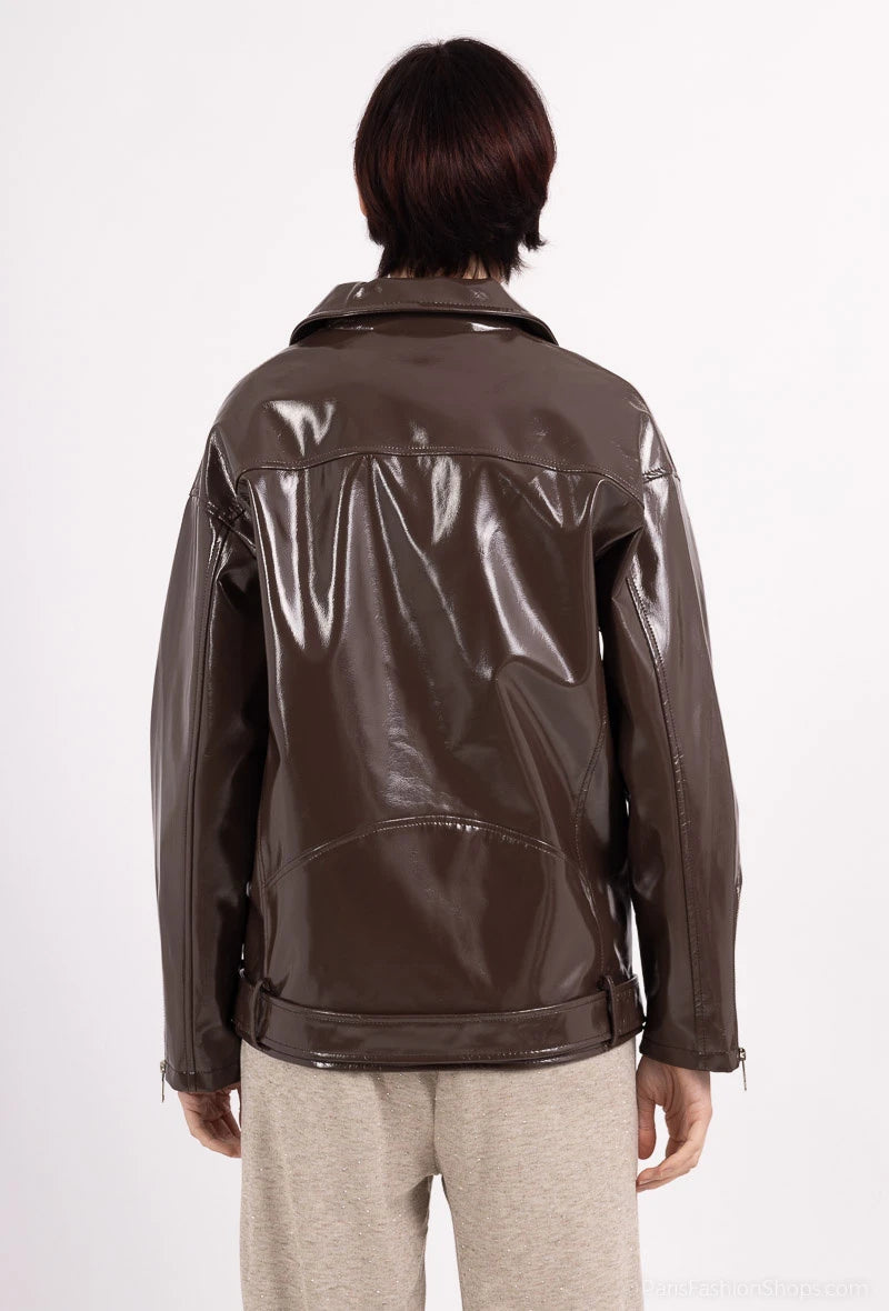 Patent leatherette jacket