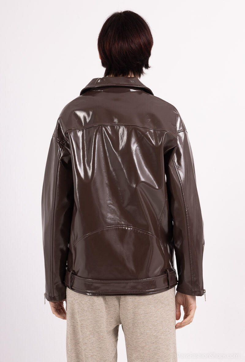 Patent leatherette jacket