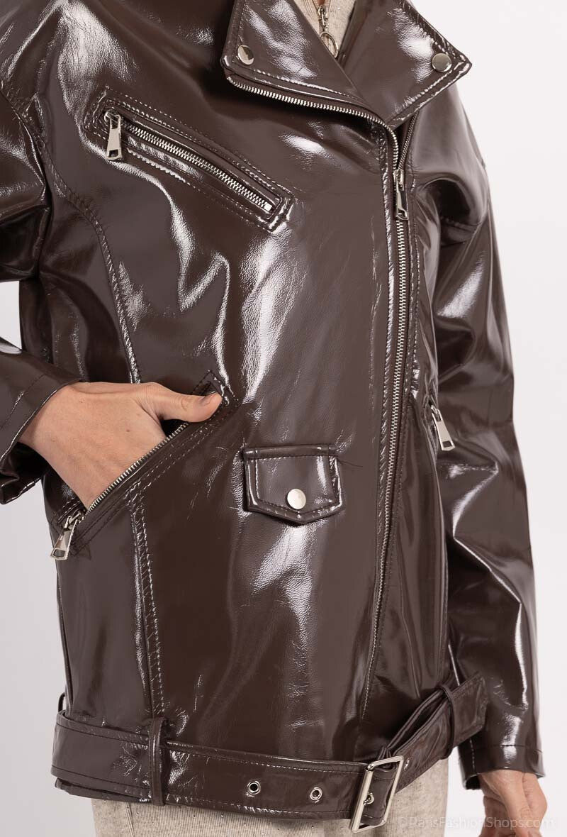 Patent leatherette jacket