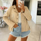 Suede suede jacket with fringes
