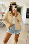 Suede suede jacket with fringes