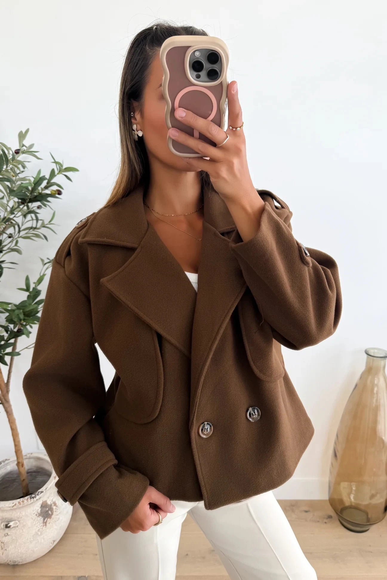 Jacket with woolen cloth lining