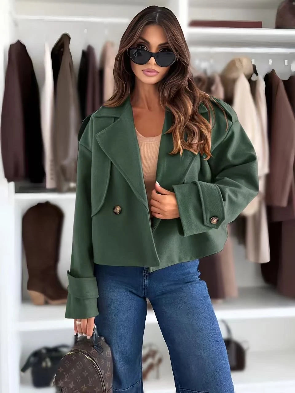 Jacket with woolen cloth lining