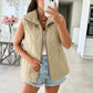 Sleeveless quilted jacket with zipper