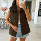 Sleeveless quilted jacket with zipper