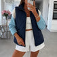 Sleeveless quilted jacket with zipper